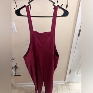Faux Corduroy Jumpsuit - 2X